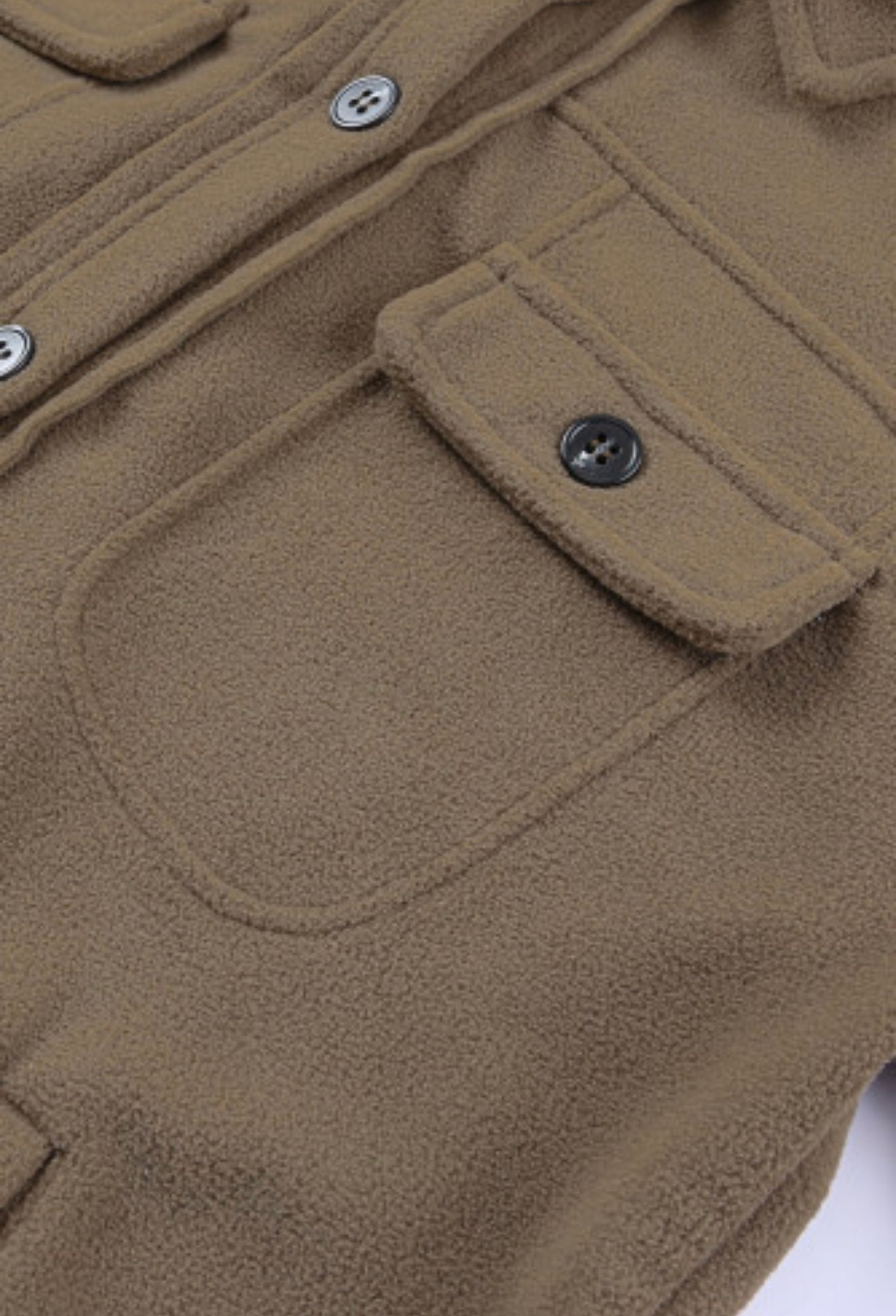 Turned Down Collar Buttoned Shirt Jacket
